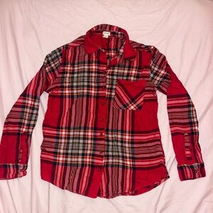 Garage Red and Black Plaid Shirt
